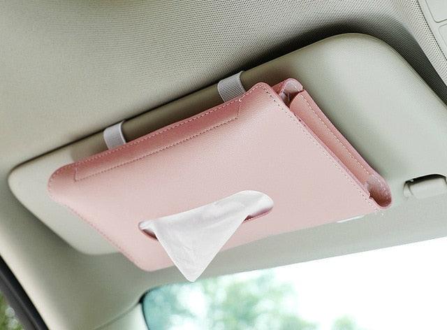 1 Pcs Car Tissue Box Towel Sets Car Sun Visor Tissue Box & Napkin Holder Car Accessories