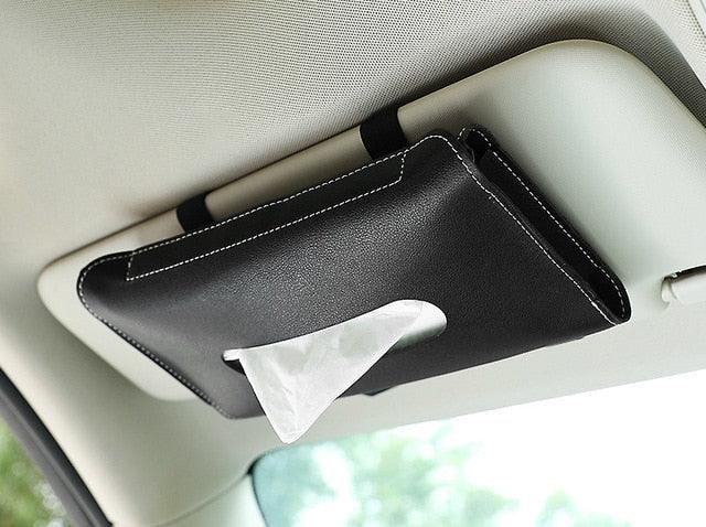 1 Pcs Car Tissue Box Towel Sets Car Sun Visor Tissue Box & Napkin Holder Car Accessories