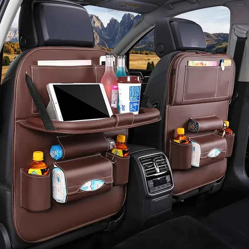 Car Back Seat Organizer Storage Bag with Foldable Table Accessory