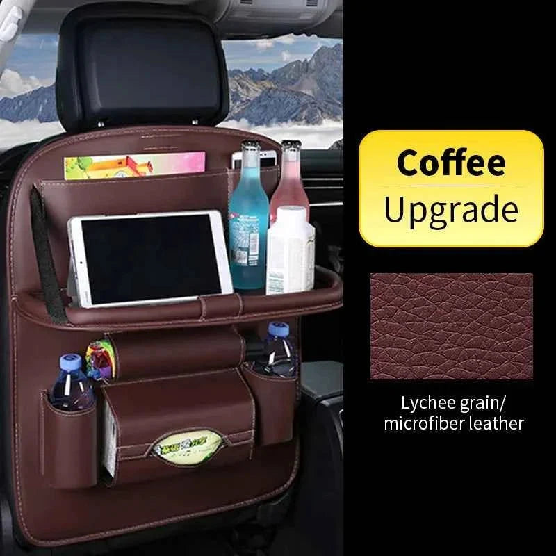 Car Back Seat Organizer Storage Bag with Foldable Table Accessory