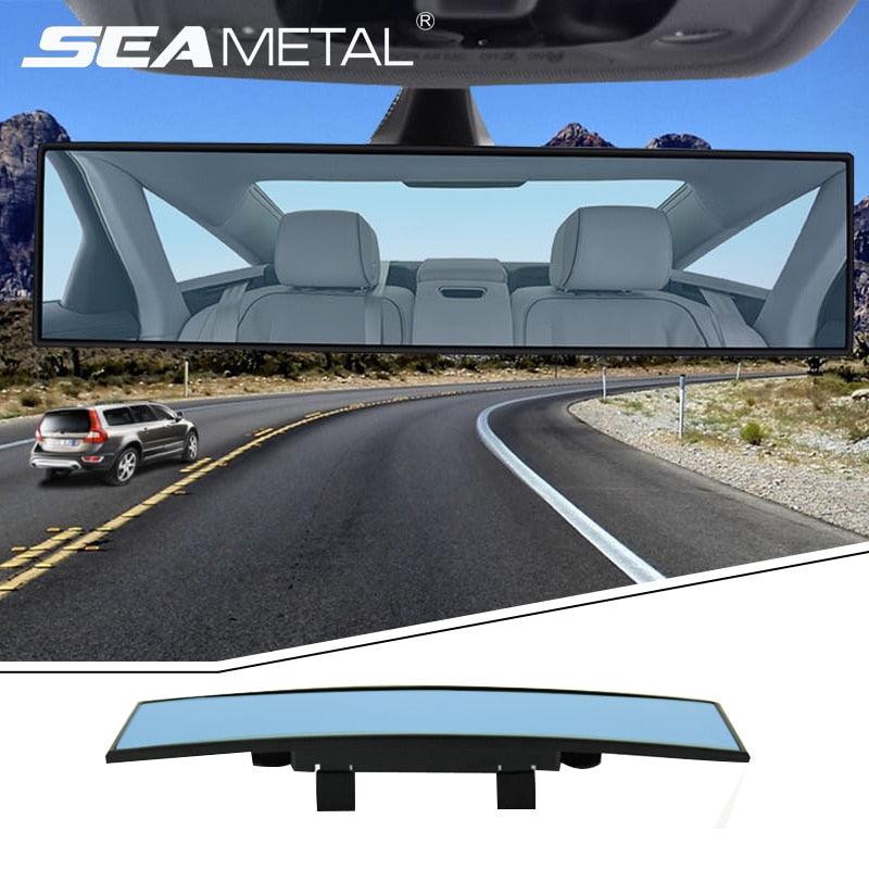Universal Wide-Rearview Mirror Blue Tint Anti-Glare