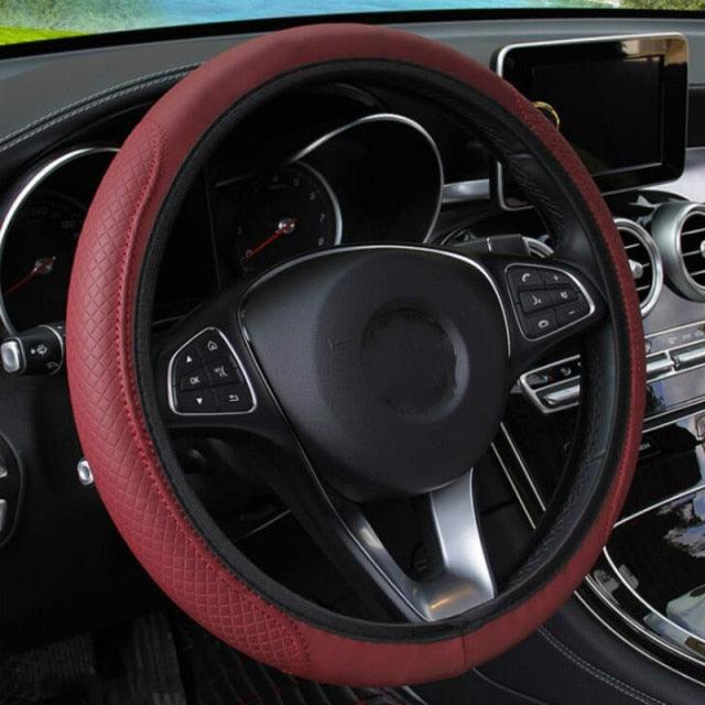 Universal Car Steering Wheel Cover - Microfiber Leather Viscose Breathable Anti-Slip Embossing Car-styling Accessory